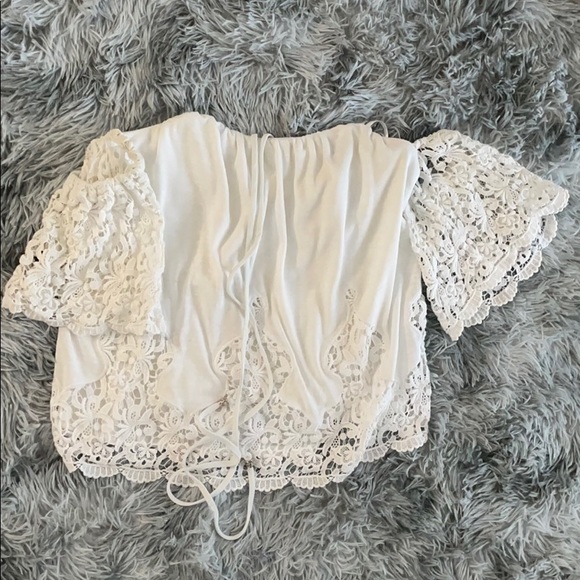 White House Black Market Tops - WHBM off the shoulder lace top